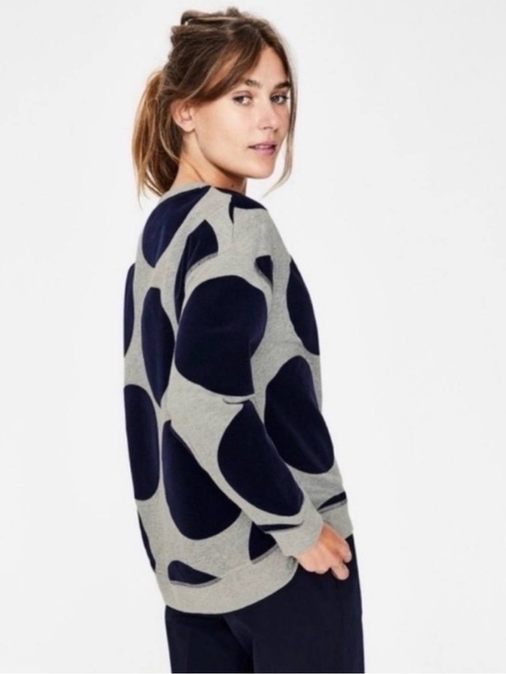 Boden Arabella Giant Polka Dot Sweatshirt L